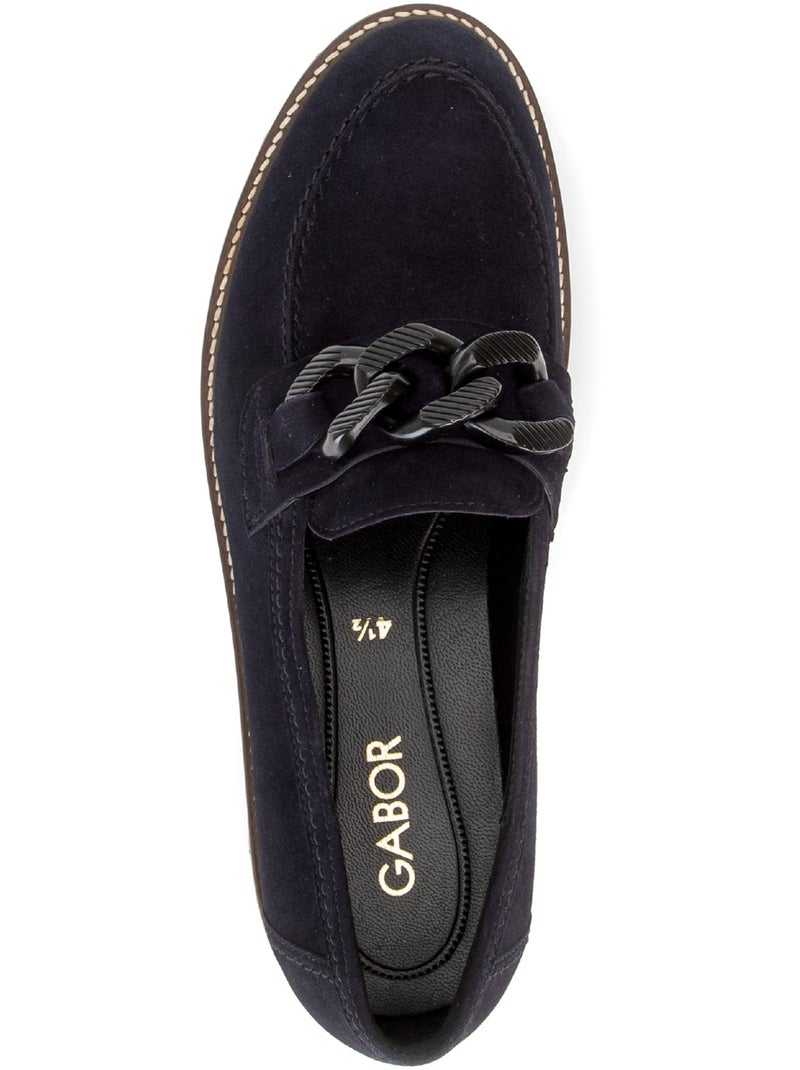 Mocassins  en cuir velours Bleu - Kiabi