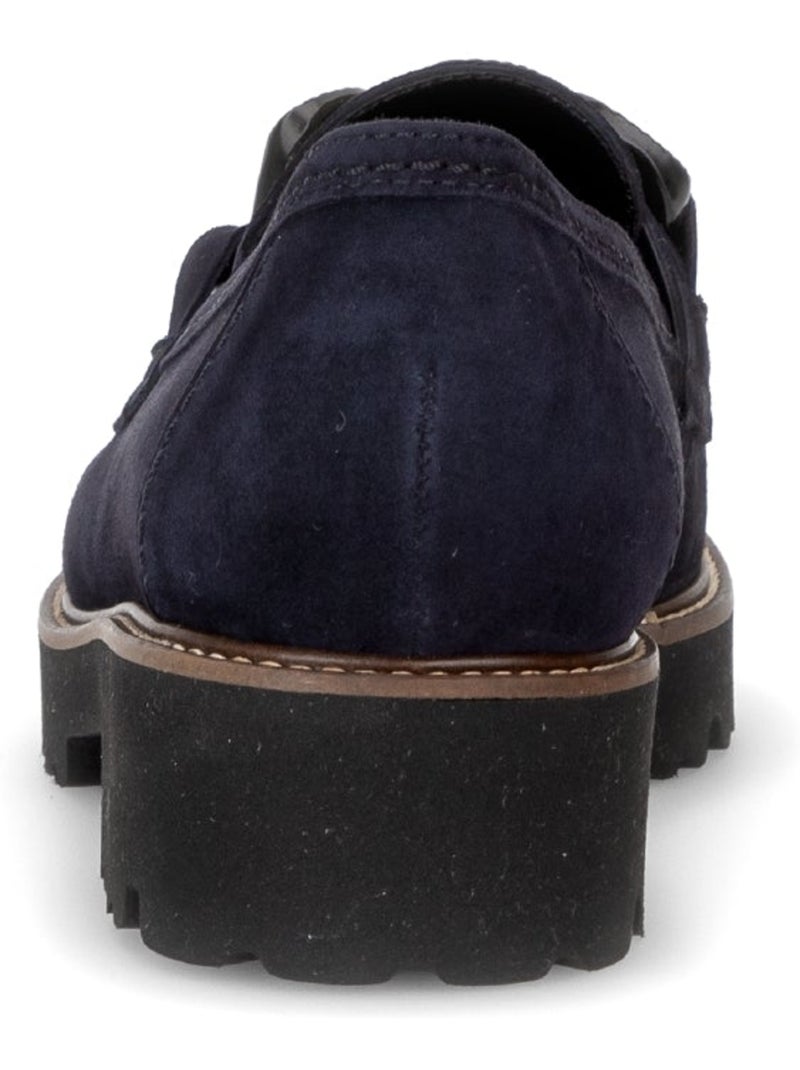 Mocassins  en cuir velours Bleu - Kiabi