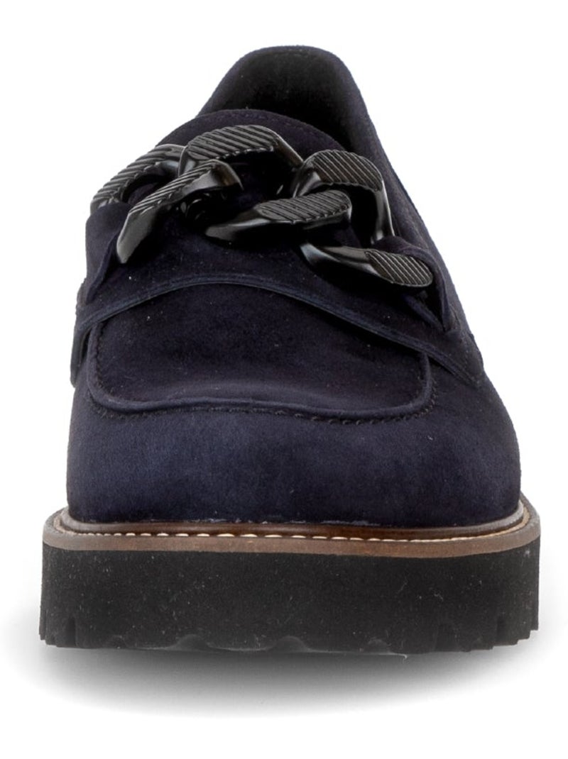 Mocassins  en cuir velours Bleu - Kiabi