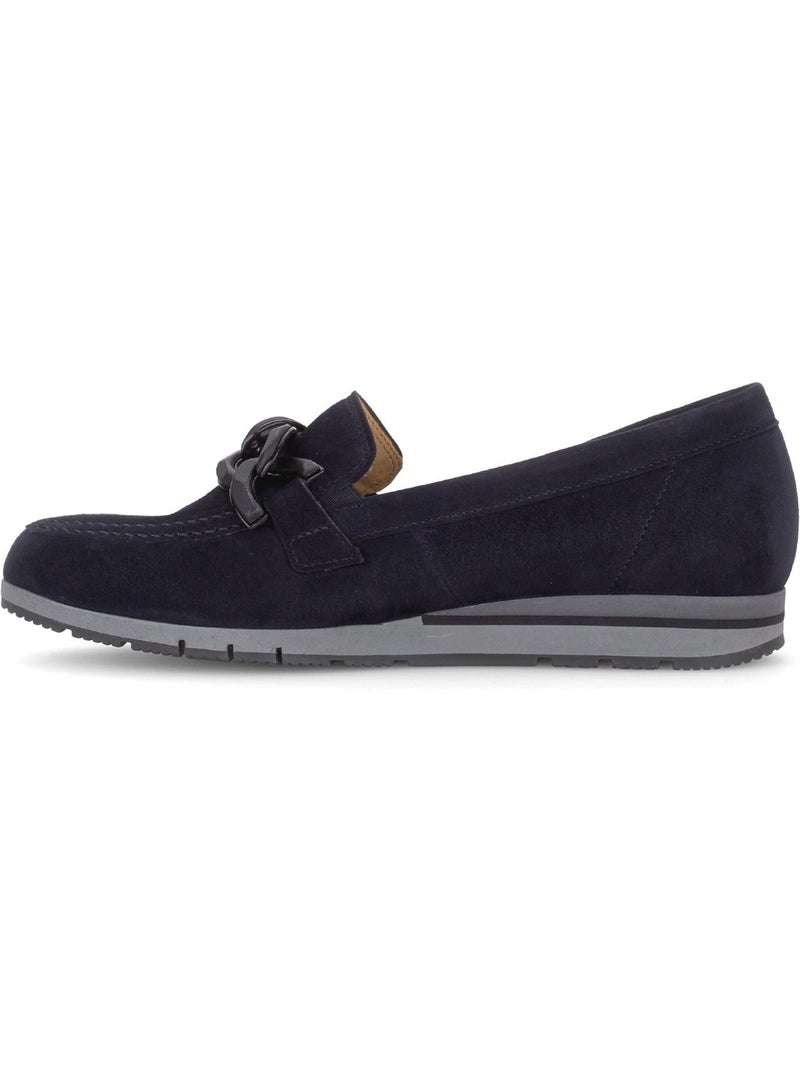 Mocassins  en cuir velours Bleu - Kiabi