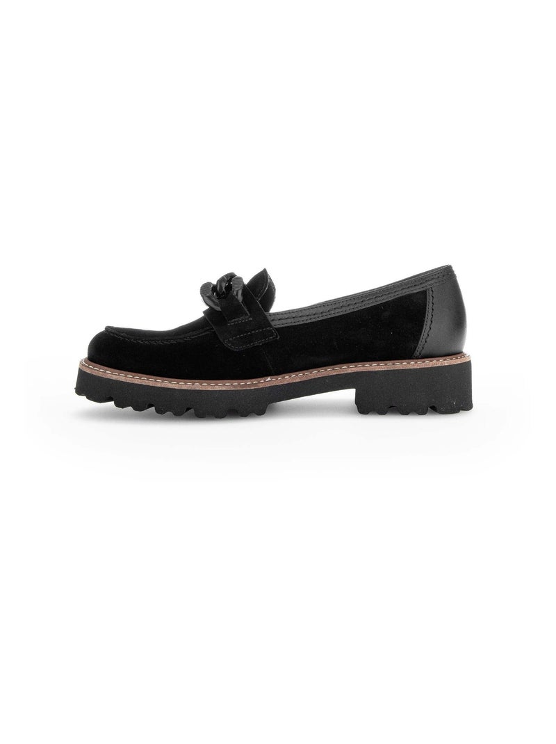 Mocassins  en cuir velours Gabor Noir Noir - Kiabi