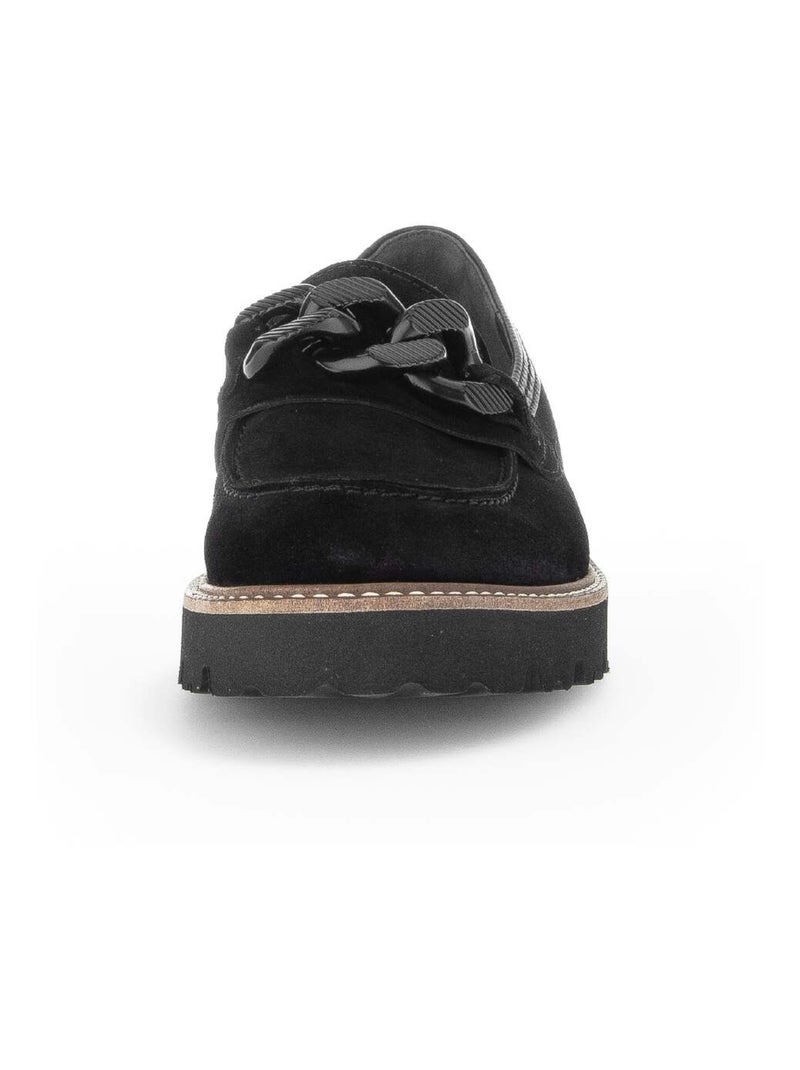 Mocassins  en cuir velours Gabor Noir Noir - Kiabi