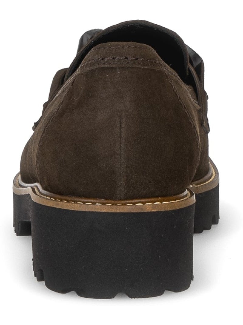 Mocassins  en cuir velours Marron - Kiabi