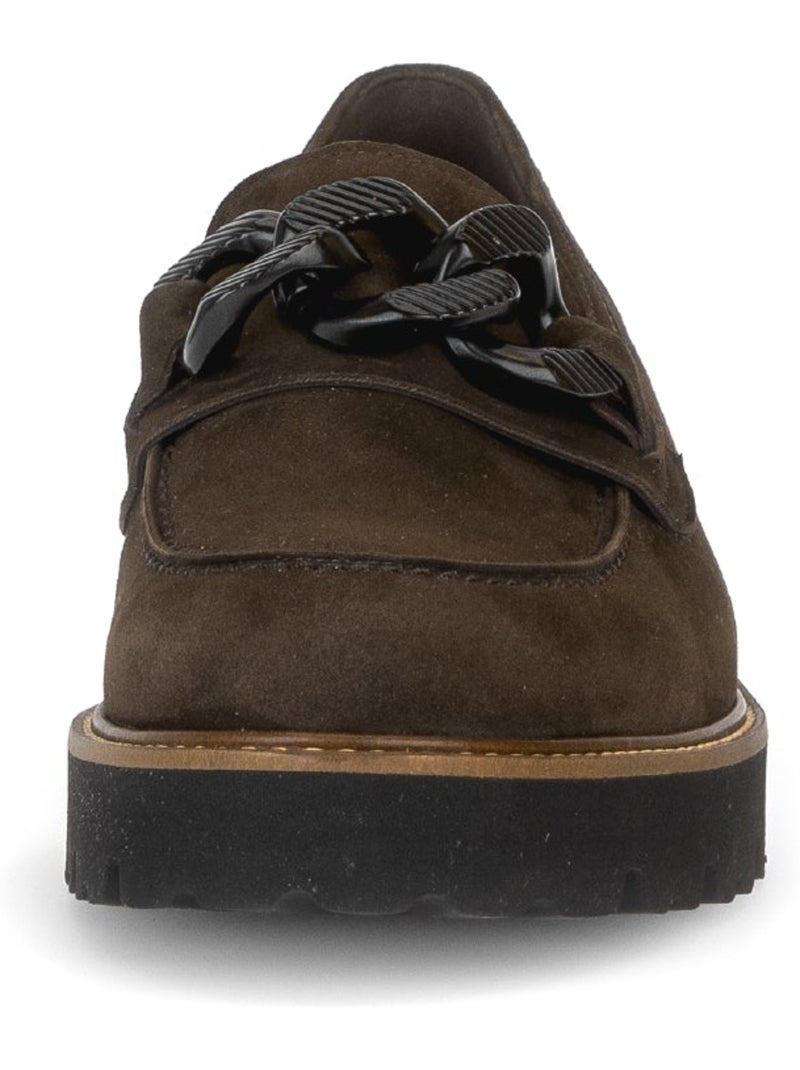 Mocassins  en cuir velours Marron - Kiabi