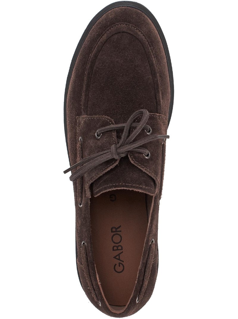 Mocassins  en cuir velours Marron - Kiabi