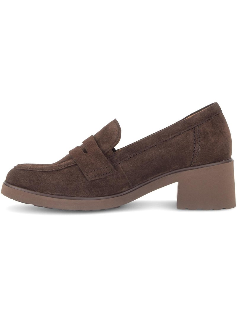 Mocassins  en cuir velours Marron - Kiabi