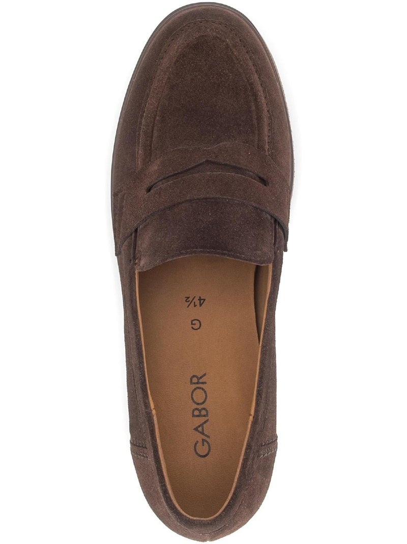 Mocassins  en cuir velours Marron - Kiabi