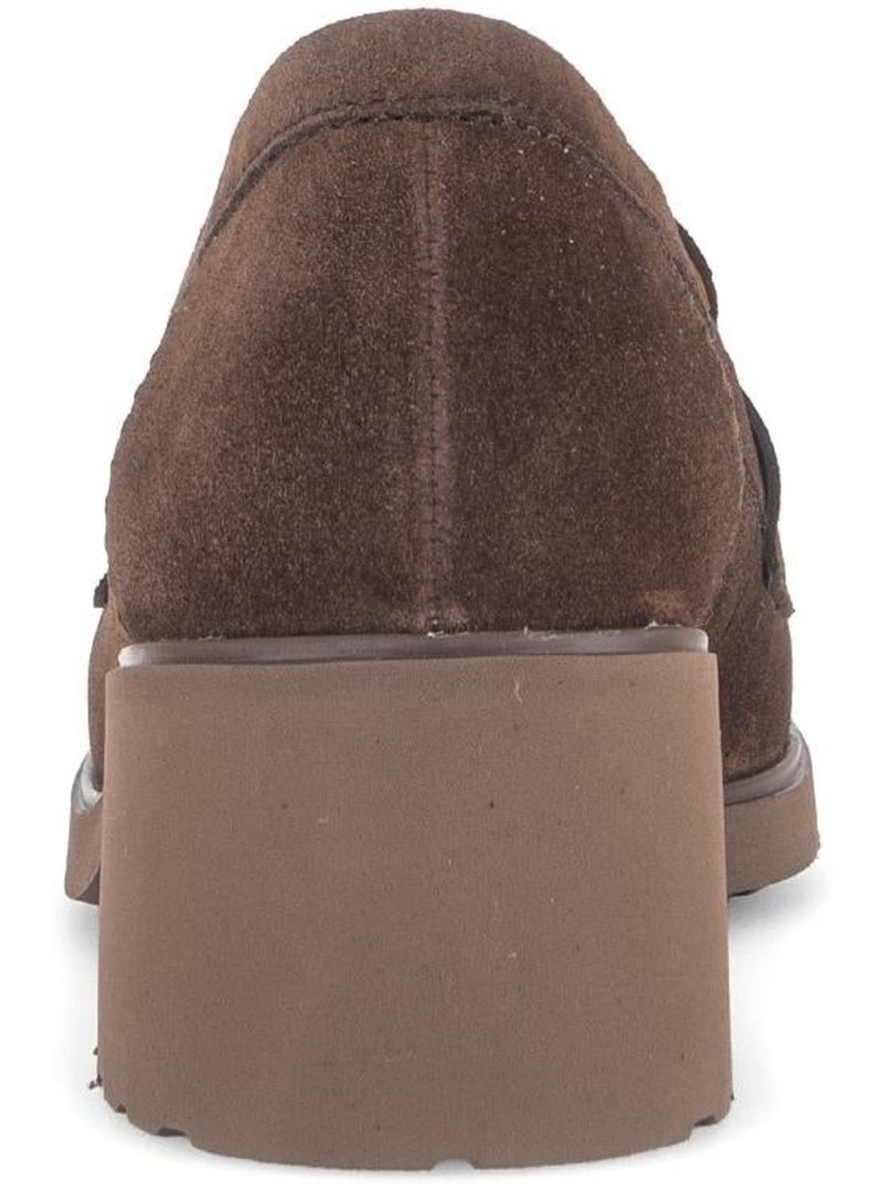 Mocassins  en cuir velours Marron - Kiabi