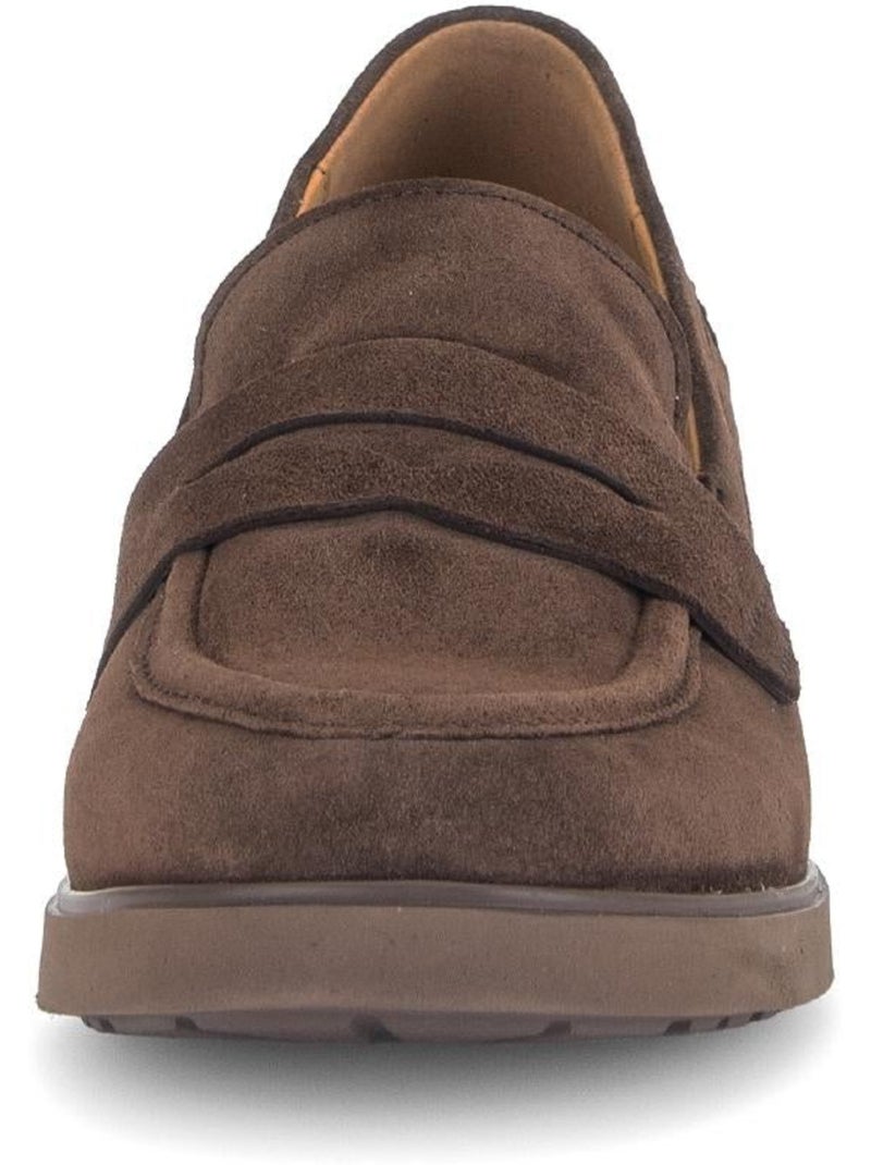 Mocassins  en cuir velours Marron - Kiabi