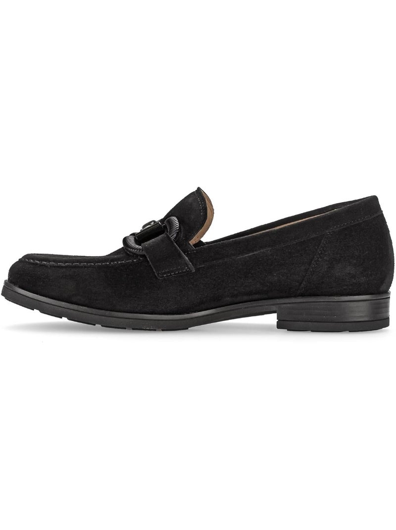 Mocassins  en cuir velours Noir Noir - Kiabi