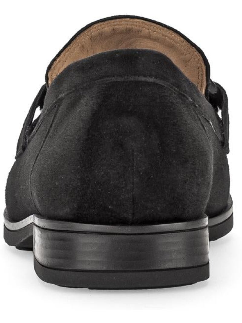 Mocassins  en cuir velours Noir Noir - Kiabi