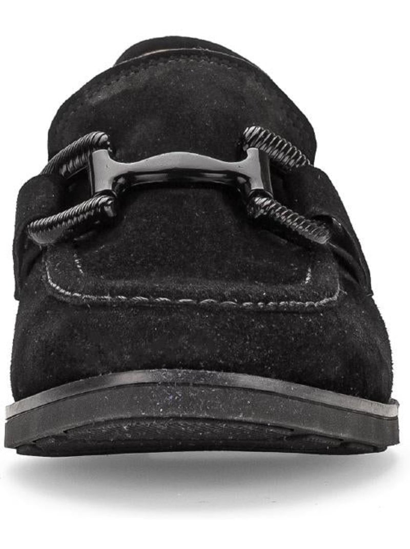 Mocassins  en cuir velours Noir Noir - Kiabi