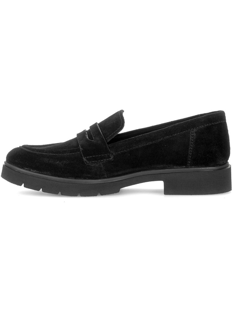 Mocassins  en cuir velours Noir Noir - Kiabi