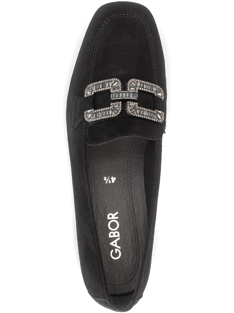 Mocassins  en cuir velours Noir Noir - Kiabi