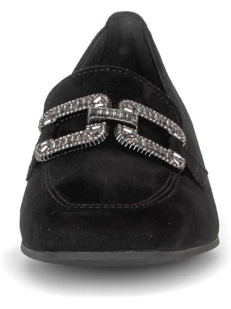 Mocassins  en cuir velours Noir Noir - Kiabi