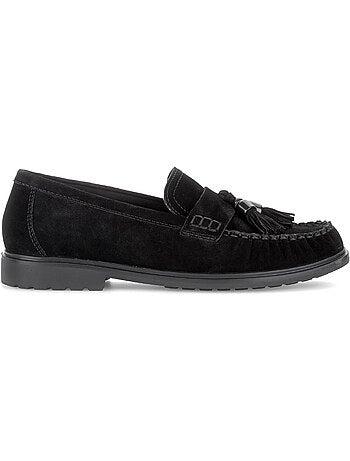 Mocassins en cuir velours