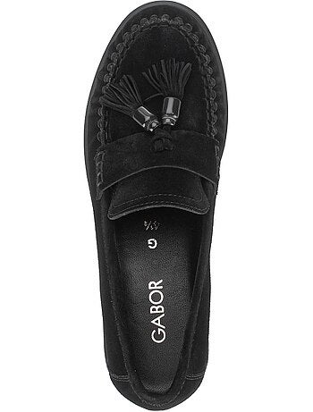 Mocassins en cuir velours