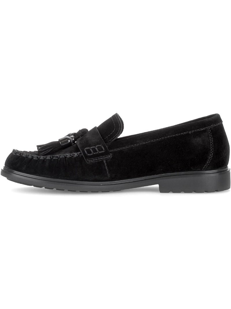 Mocassins  en cuir velours Noir Noir - Kiabi