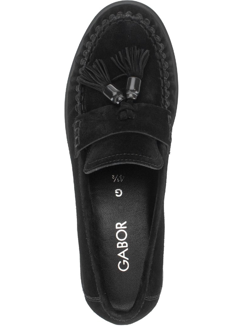 Mocassins  en cuir velours Noir Noir - Kiabi