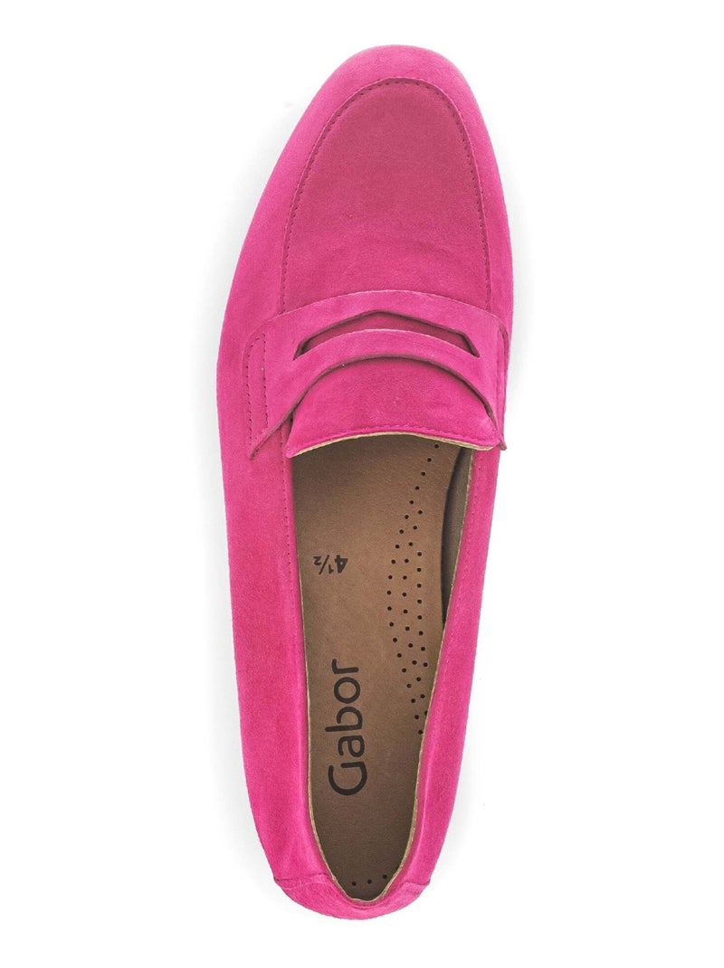 Mocassins  en cuir velours Rose - Kiabi