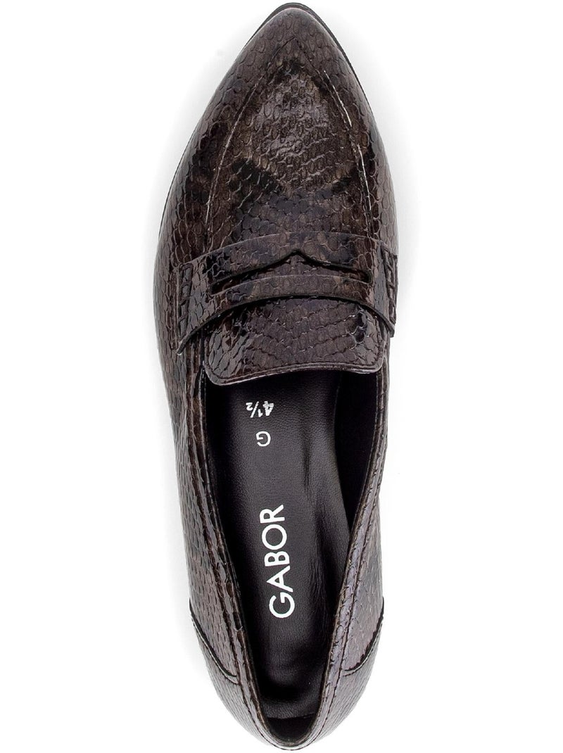 Mocassins  en cuir verni Marron - Kiabi