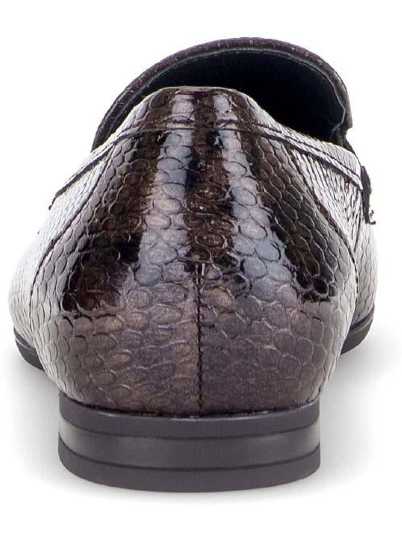 Mocassins  en cuir verni Marron - Kiabi