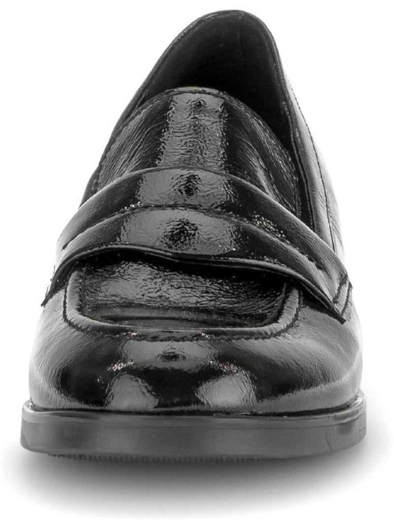 Mocassins  en cuir verni Noir Noir - Kiabi