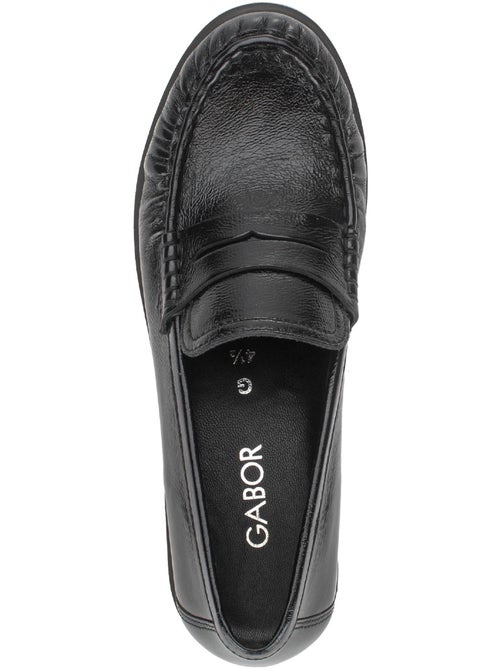 Mocassins  en cuir verni - Kiabi