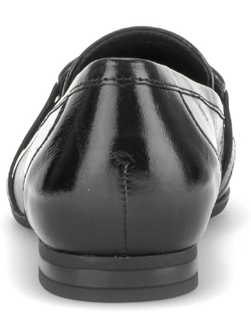 Mocassins  en cuir verni Noir Noir - Kiabi