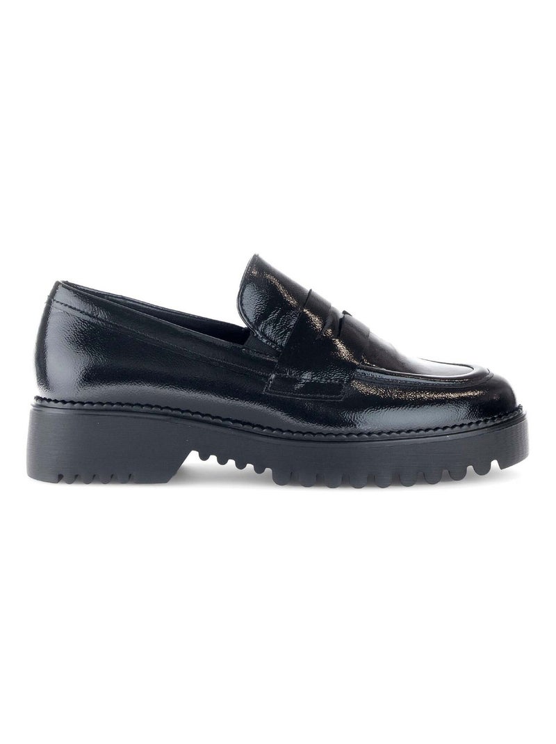 Mocassins  en cuir vernis Gabor Noir Noir - Kiabi
