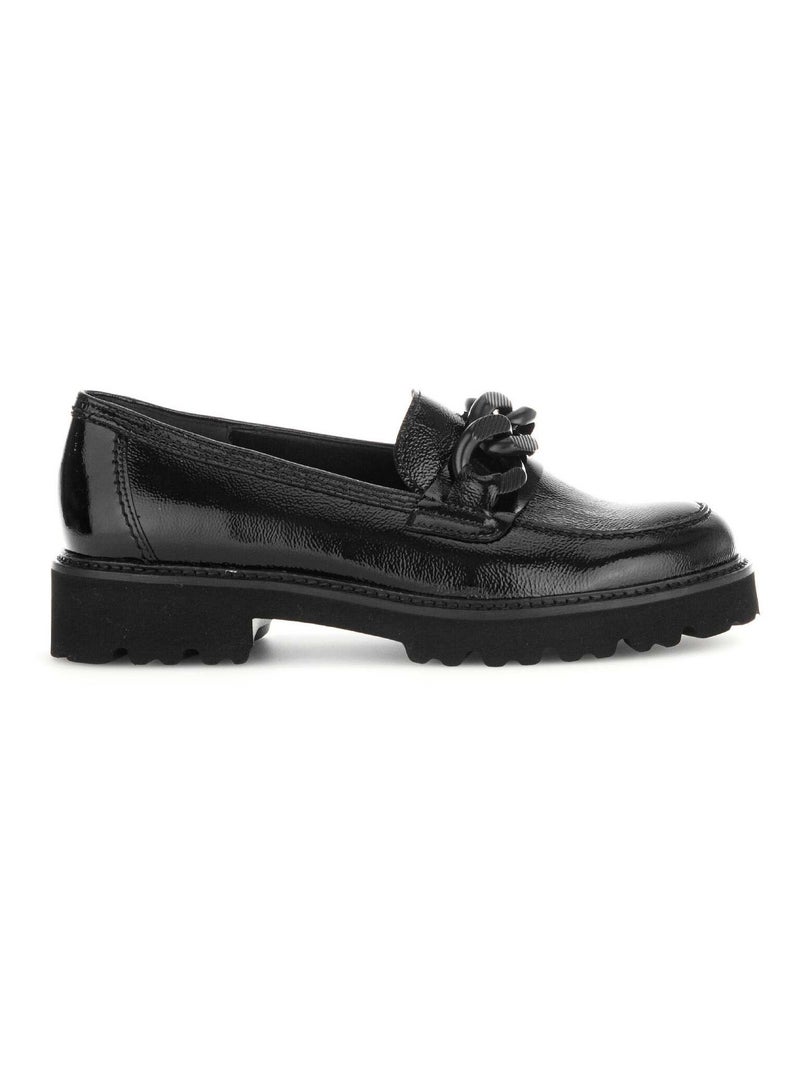Mocassins  en cuir vernis Gabor Noir Noir - Kiabi