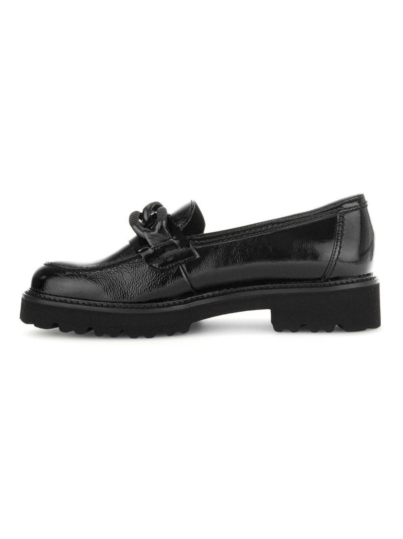 Mocassins  en cuir vernis Gabor Noir Noir - Kiabi