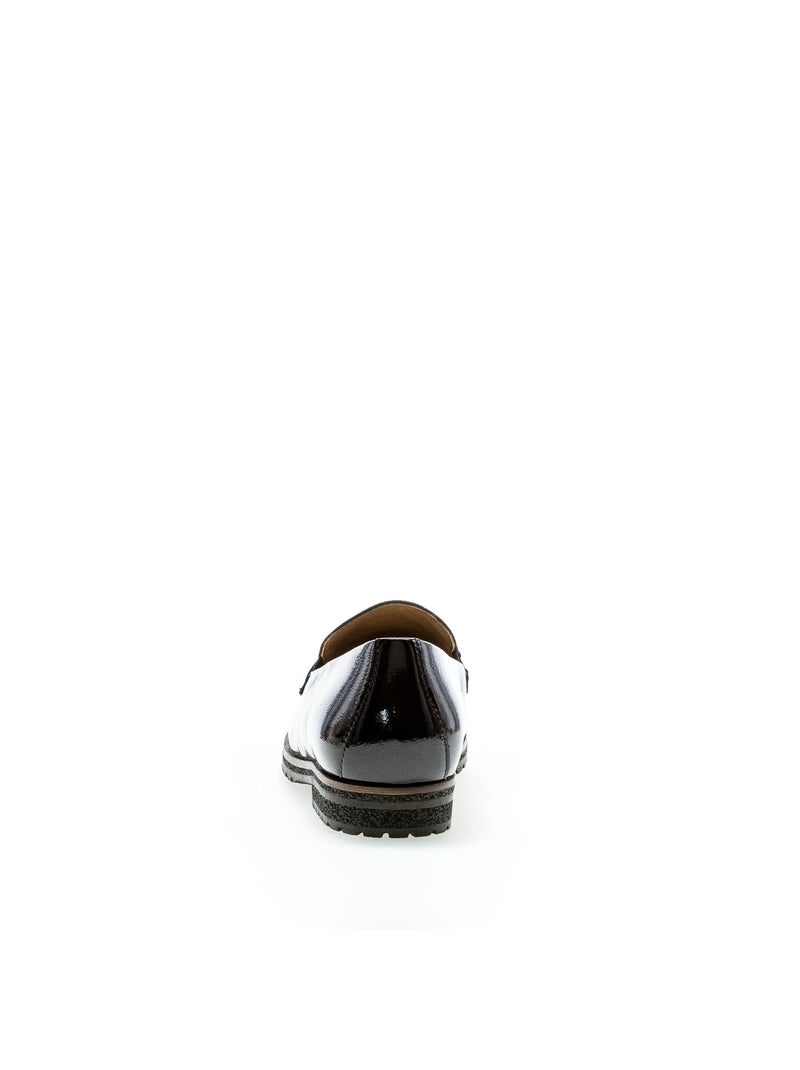 Mocassins  en cuir vernis Noir - Kiabi