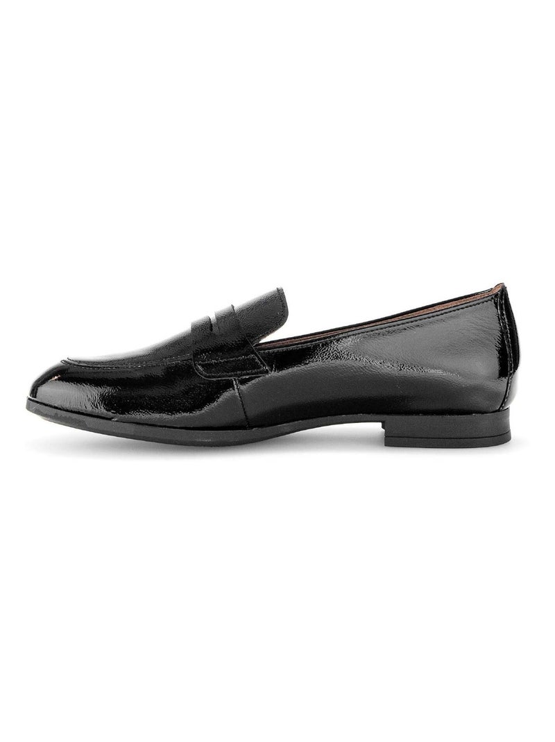 Mocassins  en cuir vernis Noir Noir - Kiabi