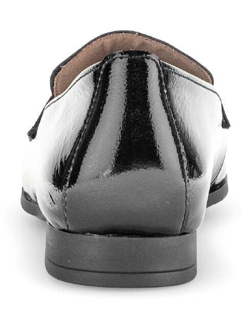 Mocassins  en cuir vernis Noir Noir - Kiabi