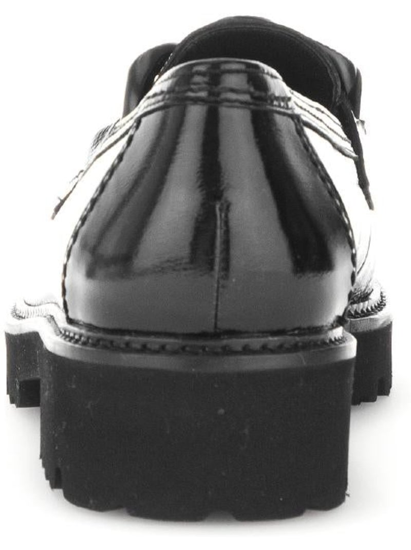 Mocassins  en cuir vernis Noir Noir - Kiabi