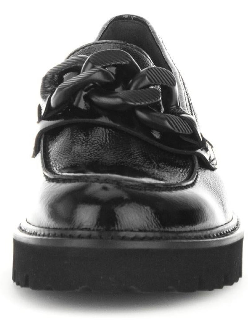 Mocassins  en cuir vernis Noir Noir - Kiabi