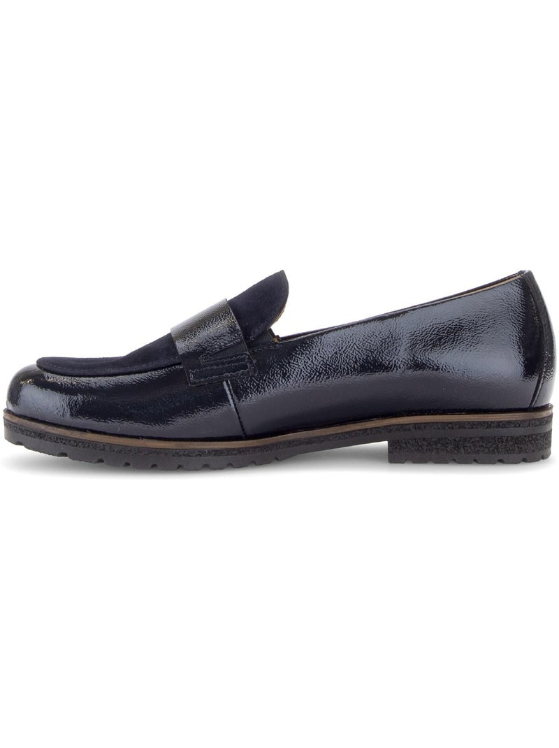 Mocassins  en cuirs combinés Bleu - Kiabi
