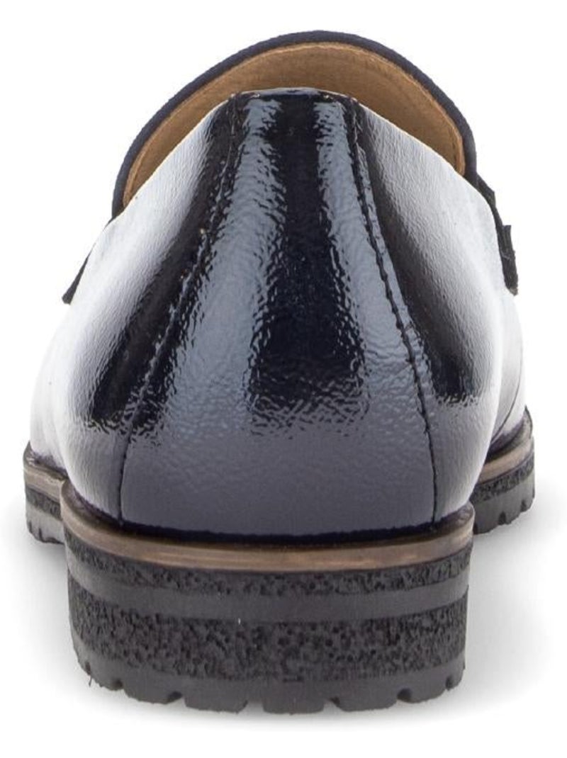 Mocassins  en cuirs combinés Bleu - Kiabi