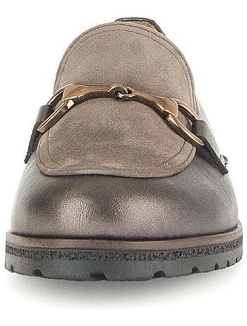 Mocassins en cuirs combinés