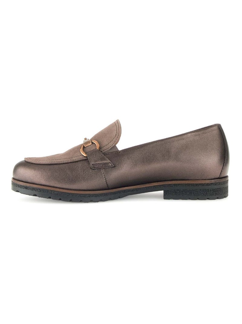 Mocassins  en cuirs combinés Bronze - Kiabi