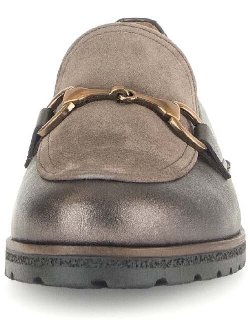 Mocassins  en cuirs combinés Bronze - Kiabi