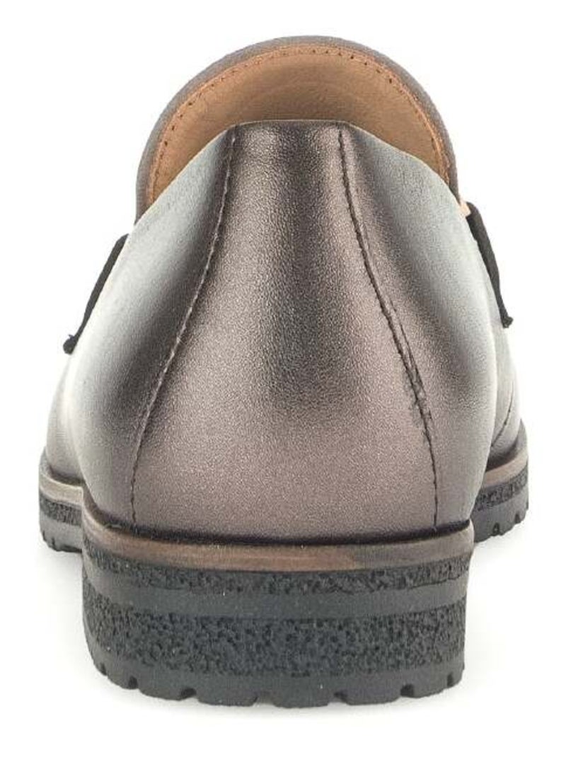 Mocassins  en cuirs combinés Bronze - Kiabi