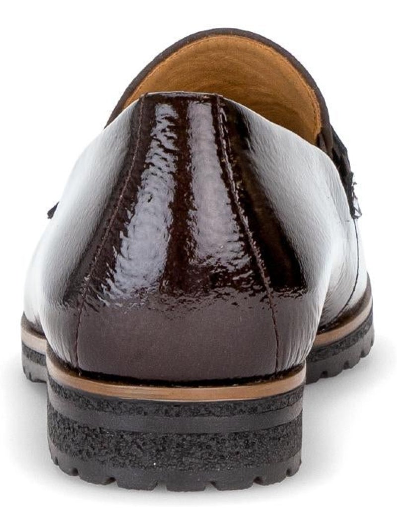 Mocassins  en cuirs combinés Marron - Kiabi