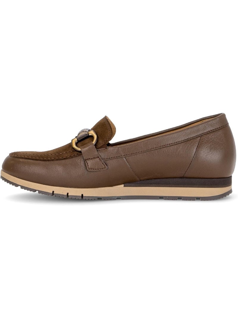 Mocassins  en cuirs combinés Marron - Kiabi