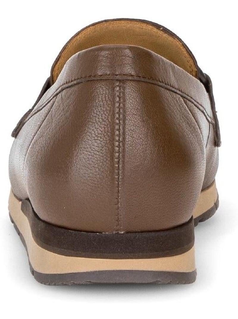 Mocassins  en cuirs combinés Marron - Kiabi