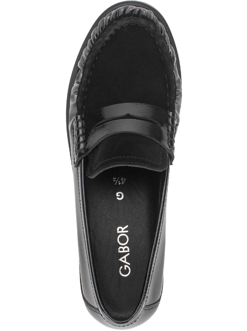 Mocassins  en cuirs combinés Noir Noir - Kiabi
