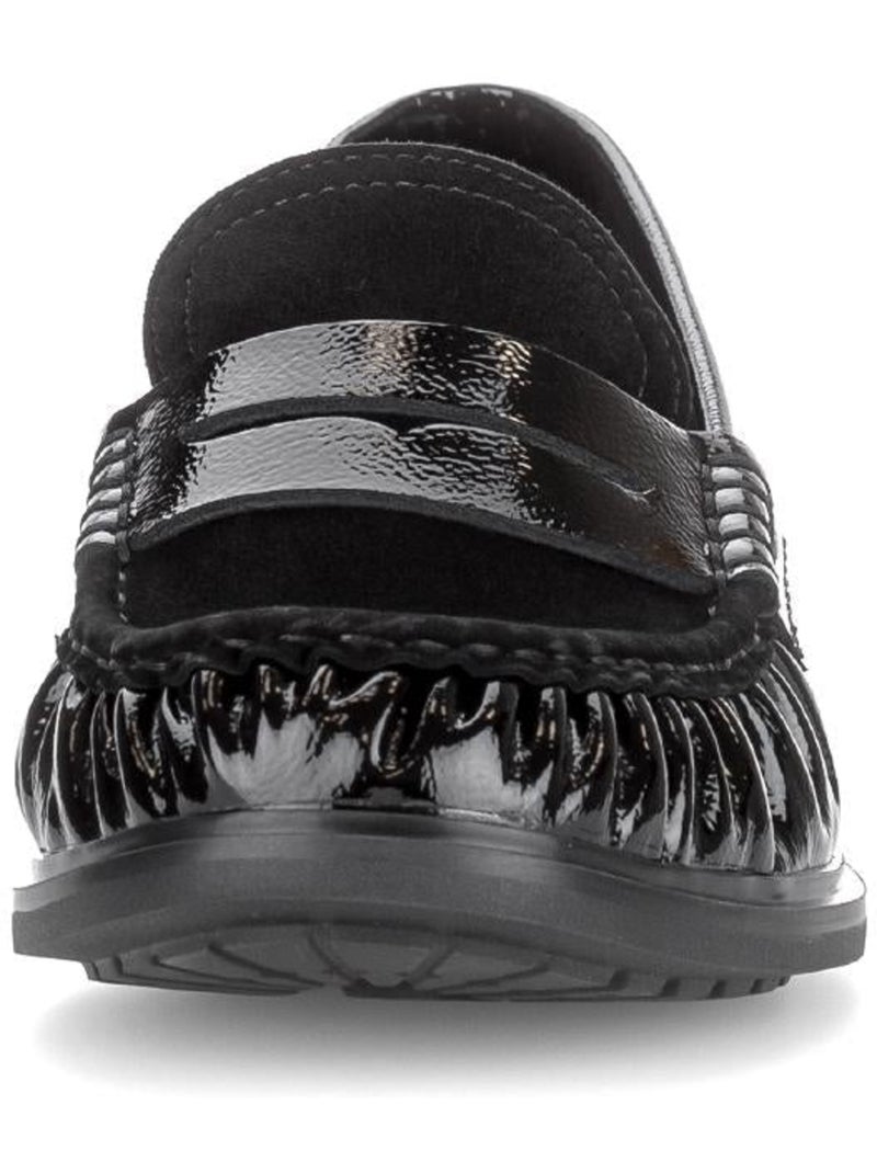 Mocassins  en cuirs combinés Noir Noir - Kiabi