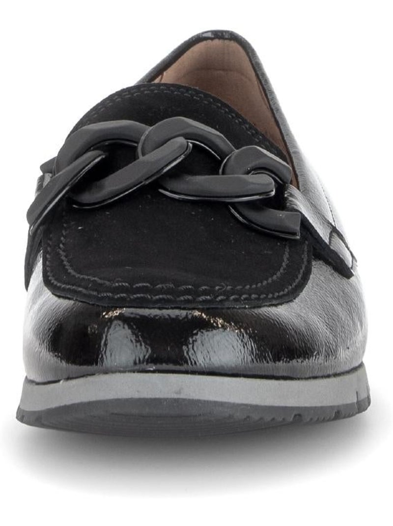 Mocassins  en cuirs combinés Noir Noir - Kiabi