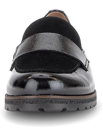 Mocassins en cuirs combinés